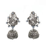 Buy Ferosh Eshika Silver Look-Alike Stones Jhumka Earrings - Purplle