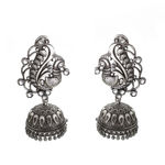 Buy Ferosh Eshika Silver Look-Alike White Stones Jhumka Earrings - Purplle