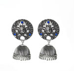 Buy Ferosh Hail Ganesha Silver Oxidized Jhumki Earrings - Purplle