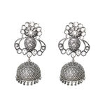Buy Ferosh Hina Silver Oxidized Jhumki Earrings - Purplle