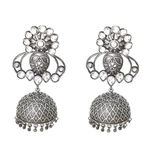 Buy Ferosh Hina Silver Oxidized Jhumki Earrings - Purplle
