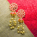 Buy Ferosh Orvi Red Jhumka Pearl Drop Earrings - Purplle