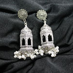 Buy Ferosh Radhe Krishna Bhakti Pearl Silver Drop Earrings - Purplle