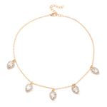 Buy Ferosh Faustine Pear Crystal Golden Neckpiece - Purplle