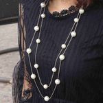 Buy Ferosh Mireya Dual-Layered Silver Pearl Necklace - Purplle