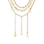 Buy Ferosh Malia Layered Golden Star Trinkets Neckpiece - Purplle