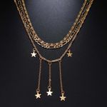 Buy Ferosh Malia Layered Golden Star Trinkets Neckpiece - Purplle