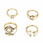 Buy Ferosh Sava Golden 4 Pcs Ring Set - Purplle