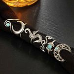 Buy Ferosh Turquoise Silver Oxidized 6 Pcs Ring Set - Purplle