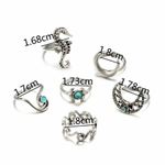 Buy Ferosh Turquoise Silver Oxidized 6 Pcs Ring Set - Purplle