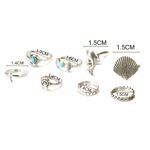 Buy Ferosh Marine Silver Oxidized 8 Pcs Ring Set - Purplle