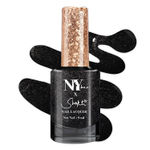 Buy Shakti By NY Bae Nail Lacquer - Manhattan Hustle Dance 1 (9 ml) | Black | Metallic Finish | Rich Pigment | Chip Resistant | Long lasting | Quick Drying | One Swipe Application | Cruelty Free - Purplle