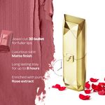 Buy Faces Canada Belle De Luxe Lipstick | Luxurious Color | Flawless Plush Lips | Enriched with Rose extracts | High Precision Jewel Cut Design | Shade - French Rosette 3.8g - Purplle