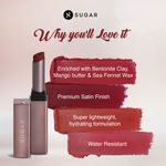 Buy SUGAR Cosmetics - Mettle - Satin Lipstick - 03 Emma (Reddish Brown) - 2.2 gms - Waterproof, Longlasting Lipstick for a Silky and Creamy Finish, Lasts Up to 8 hours - Purplle