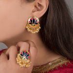 Buy Queen Be Lotus Grace Earrings & Ring Set - Purplle