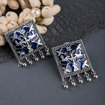 Buy Queen Be Abstract Art Square Oxidised Earrings - Purplle