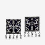 Buy Queen Be Abstract Art Square Oxidised Earrings - Purplle