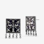Buy Queen Be Abstract Art Square Oxidised Earrings - Purplle