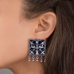 Buy Queen Be Abstract Art Square Oxidised Earrings - Purplle