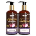 Buy WOW Skin Science Red Onion Black Seed Oil Shampoo & Conditioner Kit 300ml+300ml - Purplle