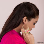 Buy Queen Be Cut Detail Pink Chandbalis - Purplle