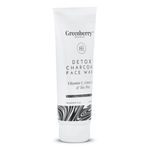 Buy Greenberry Organics Detox Charcoal Face Wash, Vitamin C, Green Tea, Tea Tree, Controls Oil, Anti Acne, Anti Pollution, All Skin Type, Unisex, Natural & Organic (120 ml) - Purplle