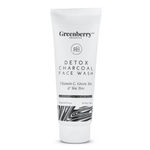 Buy Greenberry Organics Detox Charcoal Face Wash, Vitamin C, Green Tea, Tea Tree, Controls Oil, Anti Acne, Anti Pollution, All Skin Type, Unisex, Natural & Organic (120 ml) - Purplle