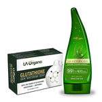 Buy LA Organo Glutathione Skin Whitening Soap (75 g) & Aloe Vera Multipurpose Beauty Gel (120 g) Perfect Skin Combo - Purplle