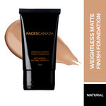 Buy Faces Canada Weightless Matte Foundation | Grape extracts & Shea Butter |Natural Matte Finish | Dermatologically Tested | All Skin Types |Natural 35ml - Purplle