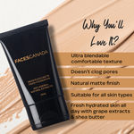 Buy Faces Canada Weightless Matte Foundation | Grape extracts & Shea Butter |Natural Matte Finish | Dermatologically Tested | All Skin Types |Natural 35ml - Purplle