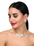 Buy Femnmas White Flower Necklace Set - Purplle