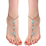Buy Femnmas Bronze Blue Bead Anklet For Girls - Purplle