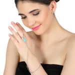Buy Femnmas Silver Blue Bead Ring Bracelet - Purplle