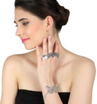 Buy Femnmas Silver Butterfly Bracelet With Ring - Purplle