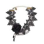 Buy Femnmas Black Flower Layered Lace Choker - Purplle