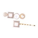 Buy Ferosh Mayhew Square Charmer Cream Golden 2 Hair Pin Set - Purplle