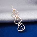 Buy Ferosh Bernice Pearl Heart Golden Hair Pin - Purplle