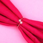 Buy Ferosh Lucian Rose Golden Flower Rhinestone Ring - Purplle
