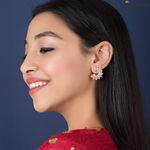 Buy Queen Be Radiant C Stud Gold Earrings - Purplle