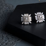 Buy Queen Be Square Flair White Earrings - Purplle
