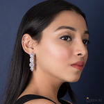 Buy Queen Be Posh Treasure White Stone Earrings - Purplle