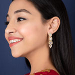 Buy Queen Be Posh Treasure Gold Stone Earrings - Purplle