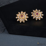 Buy Queen Be Dazzle Circle Gold Earrings - Purplle