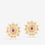 Buy Queen Be Dazzle Circle Gold Earrings - Purplle