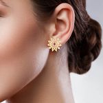 Buy Queen Be Dazzle Circle Gold Earrings - Purplle