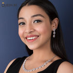 Buy Queen Be Oval Opulent White Necklace Set - Purplle