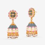 Buy Queen Be Festive Flair Grey Enameled Jhumki - Purplle