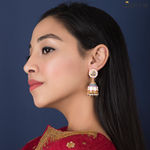 Buy Queen Be Festive Flair Grey Enameled Jhumki - Purplle