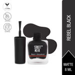 Buy Street Wear Matte Nail Enamel Rebel Black (8 ml) - Purplle