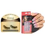 Buy Bonjour Paris 3D Synthetic False Eye Lashes + False Nail Set with Glue - Combo Offer FEL08-ANB13 - Purplle